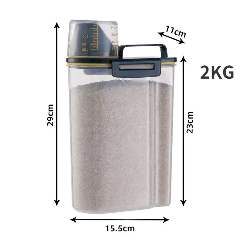 Freshness Lock Tank Pet Food Storage Measuring Cup Stop Waste