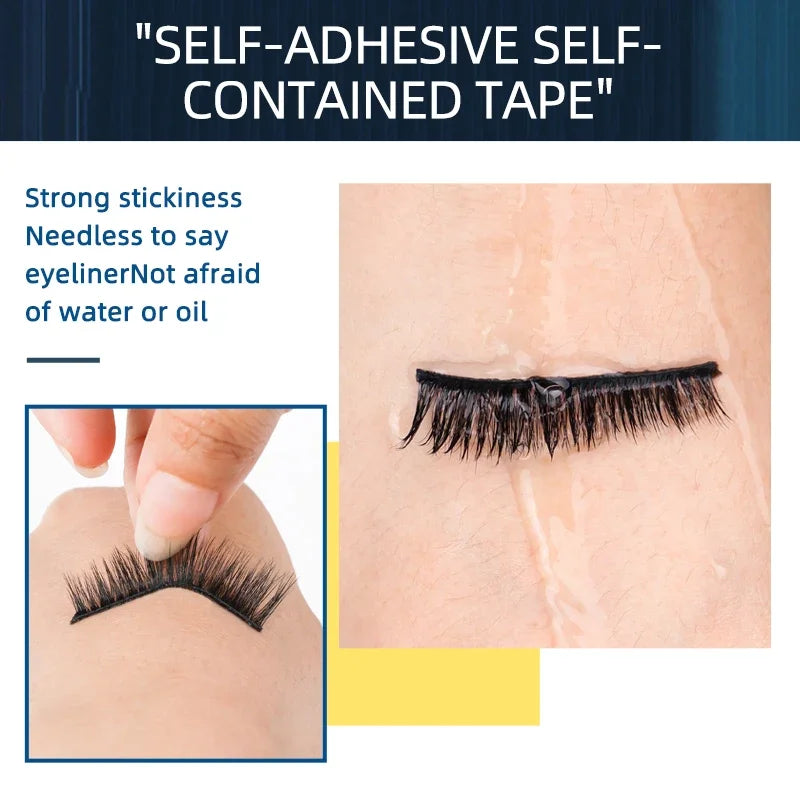 34 Pieces/Box Reusable Self-Adhesive Glue-Free Eyelash Glue Strip False Eyelashes Makeup Tools No Glue eyelashes Hypoallergenic Zpaxo