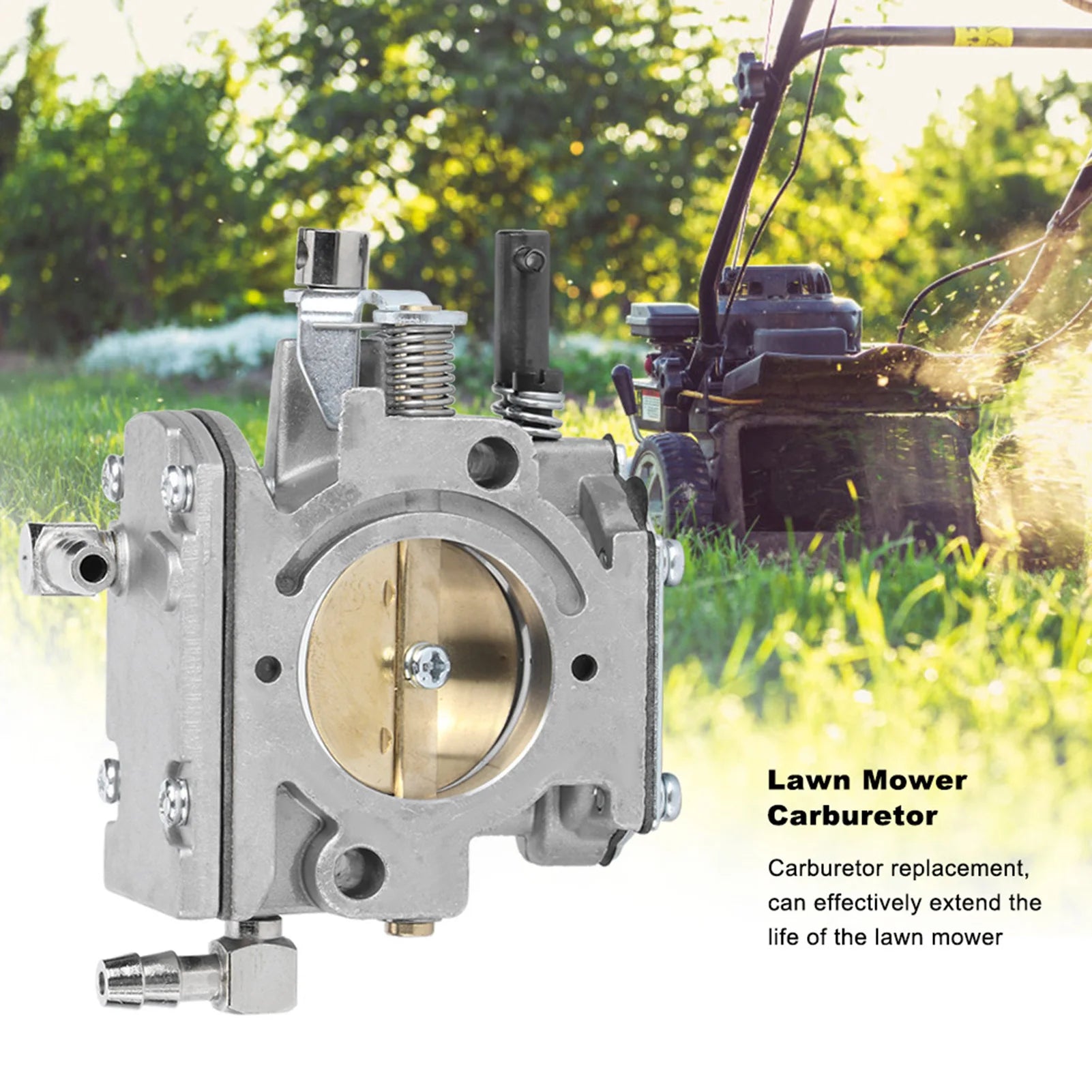 Outdoor Garden Lawn Mower Carburetor Accessory Carb Replacement Garden Accessories Metal for WALBRO WB‑37 150CC‑200CC Zpaxo