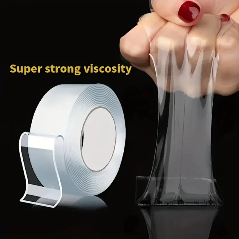20-50mm Width Ultra Strong Adhesive Nano Tape High Viscosity Double Sided Tape Traceless Transparent Reusable Mounting Tape Zpaxo