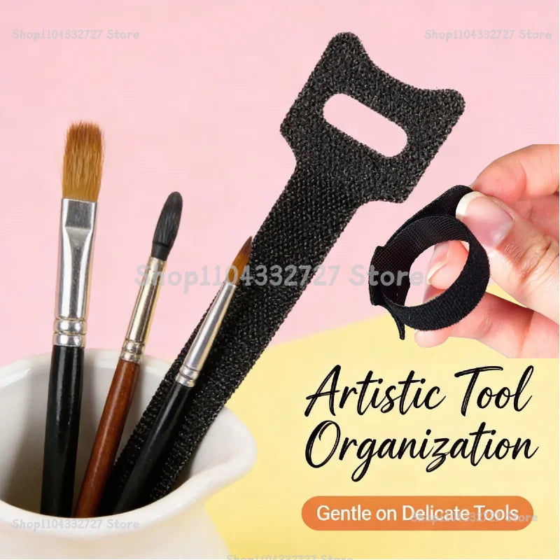 Attaches Auto Adhesive Fastener BLACK Tape Nylon Hook Loop Cord Storage Box Computer Data Cable Ties Long T-tie Wire Reusable Zpaxo
