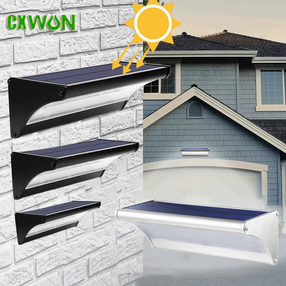 Solar Power Wall Lights Outdoor Garden Lighting Sun Power Lamp with Radar Sensor Street Aluminum 6000mAh Waterproof Shed Light Zpaxo
