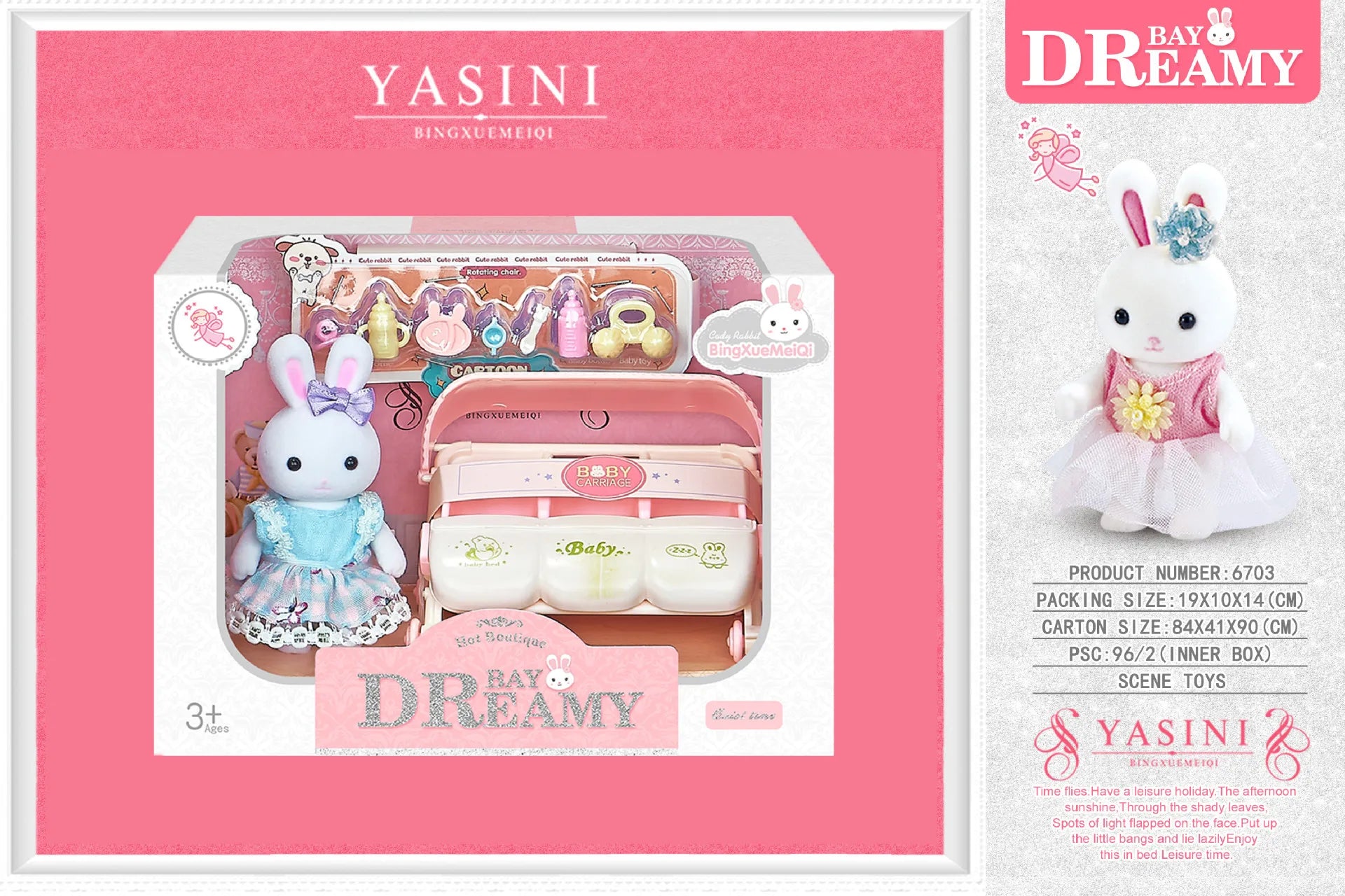 Little Rabbit Dresser Lovely Scene Play Toys Simulation Modelling