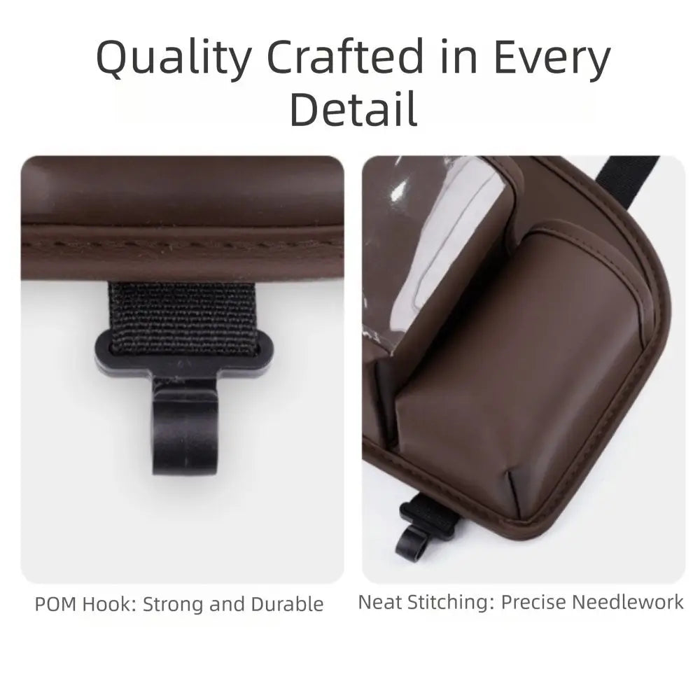 Leather Material Car Back Seat Organizer Hanging Storage Bag Multifunctional Design Car Organizer Tissue Box Holder Zpaxo