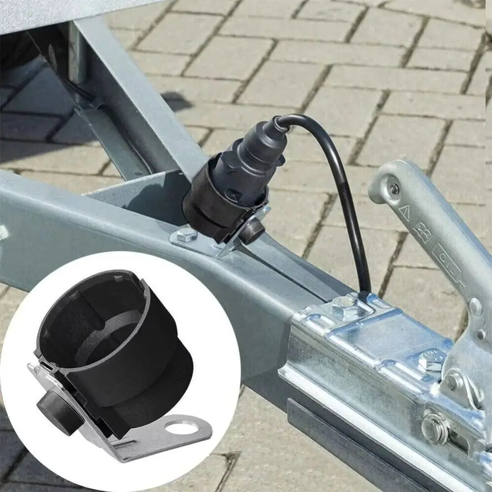 Round Design Trailer Plug Holder Dirt Resistant Weatherproof Parking Zpaxo