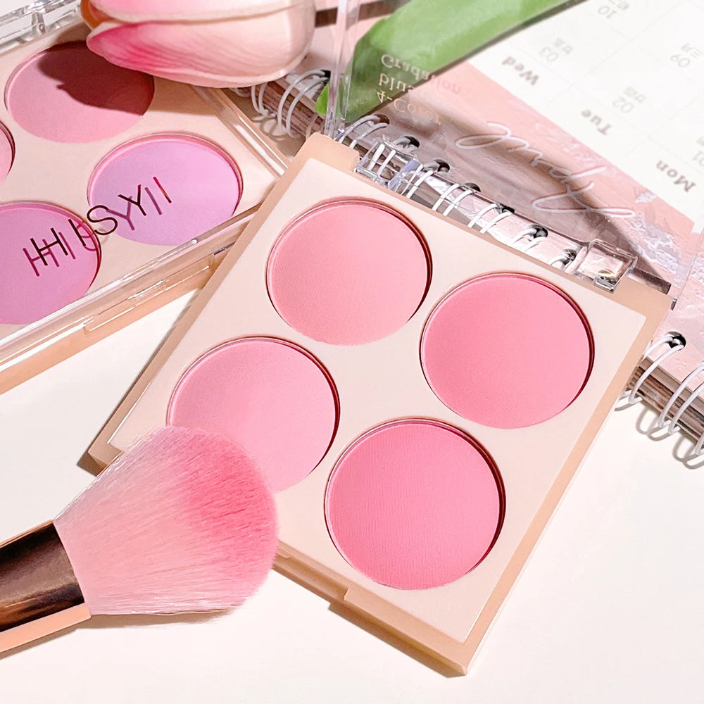 HISYI Smart Four-color Blush Natural Easy Smudge Matte Coloring Nude Zpaxo