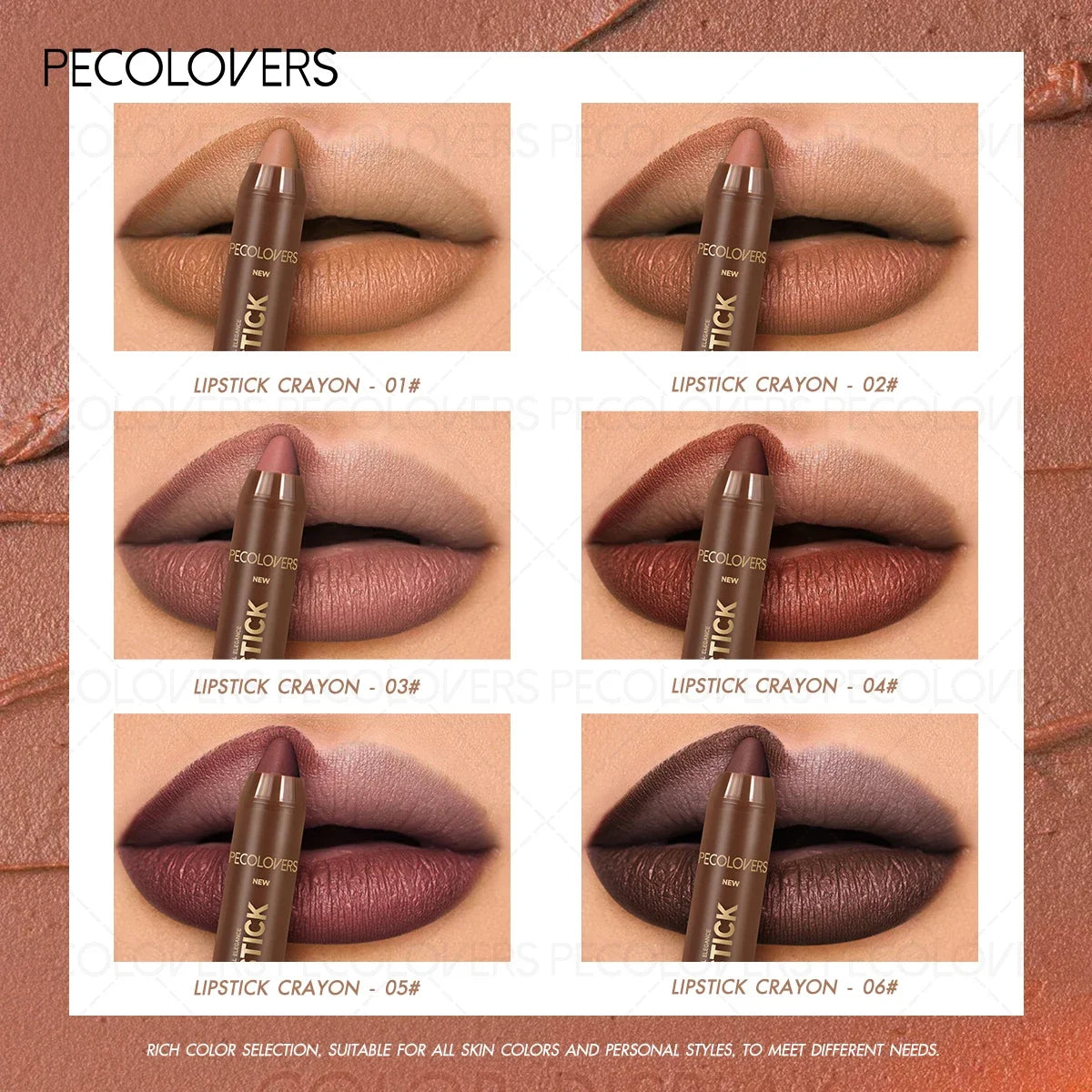 1PC [Matte Nude Lipstick] Lip Liner Stick Lipstick Pen Matte Nude Color Not Easy to Decolorize Waterproof Lasting Skin Color Zpaxo