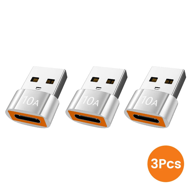 10A USB C OTG Adapter Converter 3 0 240W Laptop Xiaomi Macbook Zpaxo 3PCS USB to Type-c G