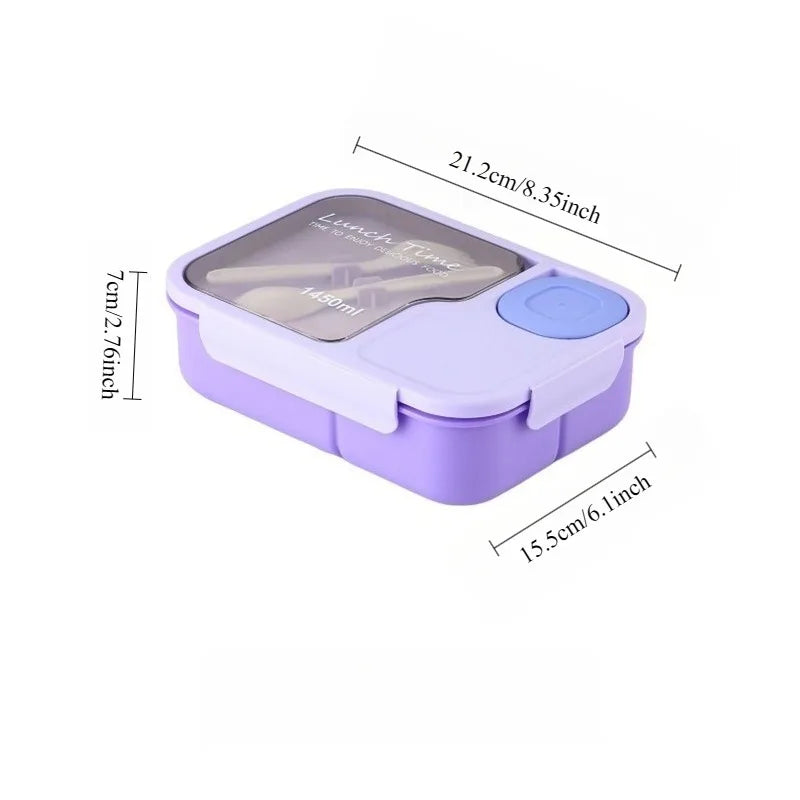 Bento Box-Portable lunch box with built-in tableware and sauce box, square meal reserve box for school, office and travel Zpaxo