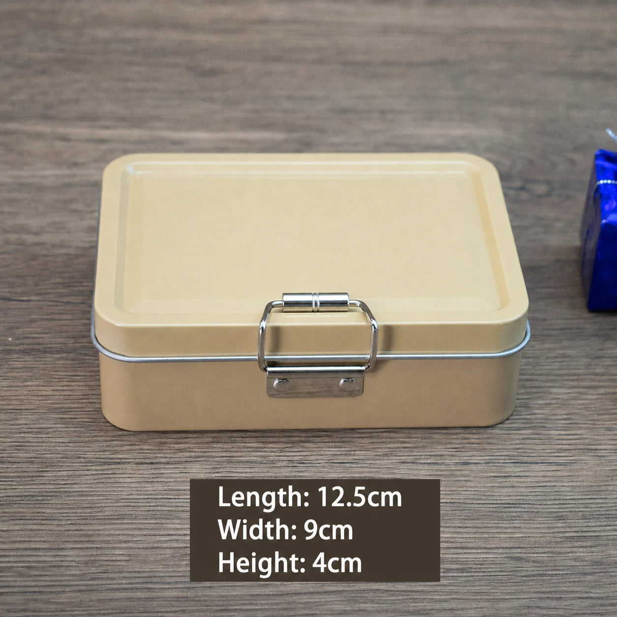 Tinplate Flip-Top Storage Tin Box – Fishing & Craft Organizer Metal Storage Tin Zpaxo Beige