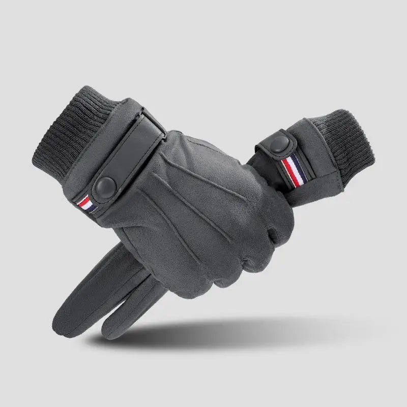 Suede Cycling Gloves Men Winter Thick Hiking Polyester Touch Screen Zpaxo A2