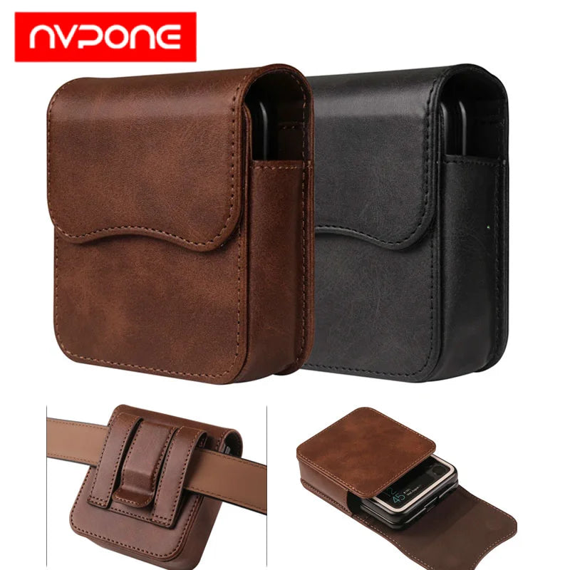 Universal Belt Clip Holster Leather Pouch Waist Bag Samsung Z Flip 3