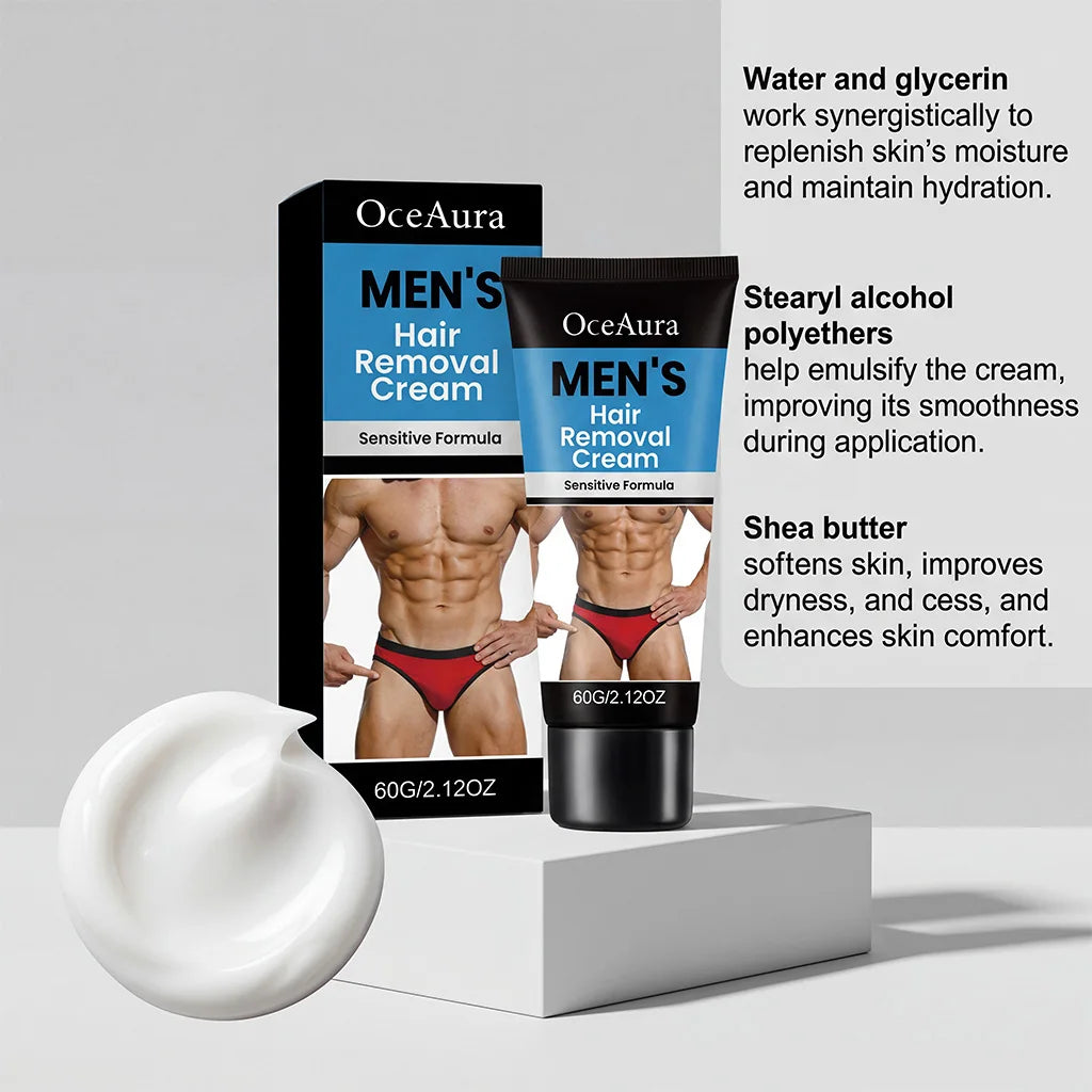 OceAura Men's Painless Hair Removal Cream | Body Depilatory Depilatory Cream Zpaxo