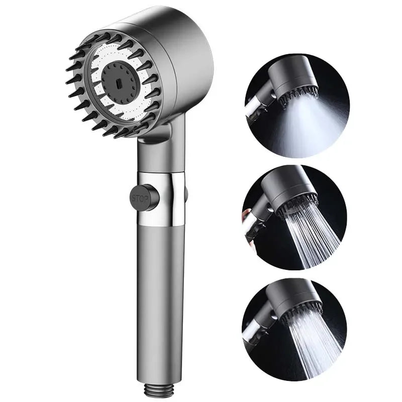 High Pressure Strong Current Shower Head Water Saving Shower with Water Filter 3 Mold Knobs Controllable Hand Shower Bathroom Zpaxo shower head