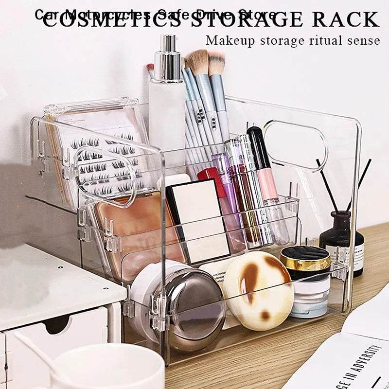 CMThree-Layer Transparent Multi-functional Desktop Storage Rack