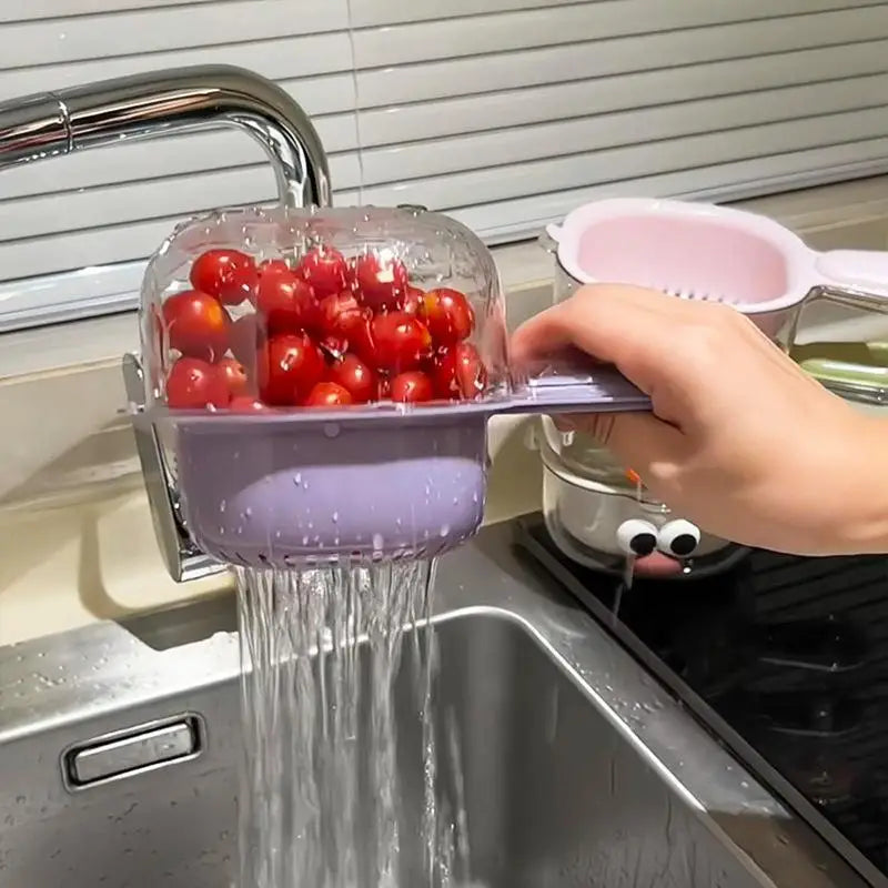 Fruit & Vegetable Wash Bowl with Colander Drain Basket Colander Drain Basket Zpaxo