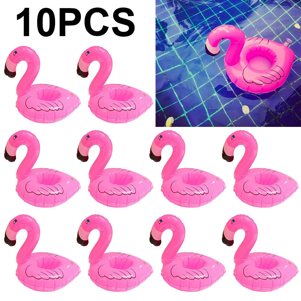 10Pcs Flamingo Cup Holder Pvc Water Cup Holder Party Decor Pool for Swimming Pool Zpaxo