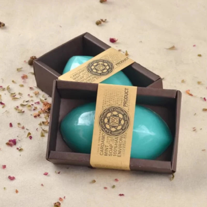 Thai Handmade Rose Goat Milk Soap 110g – Whitening & Blackhead Natural Bar Soap Zpaxo Mint 1 PCS