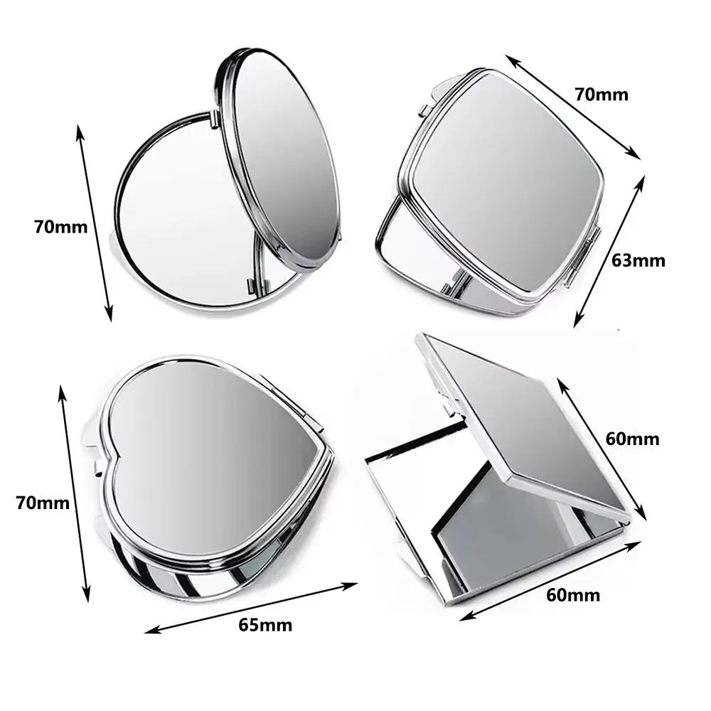 Small Stainless Steel Makeup Mirror Folded-side Design Lightweight Zpaxo