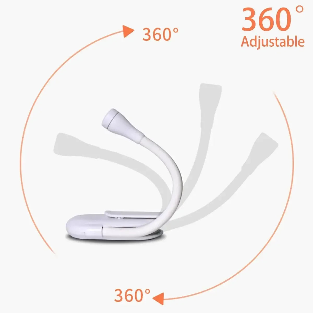 USB Rechargeable LED Clip Book Light – Dimmable Reading Lamp