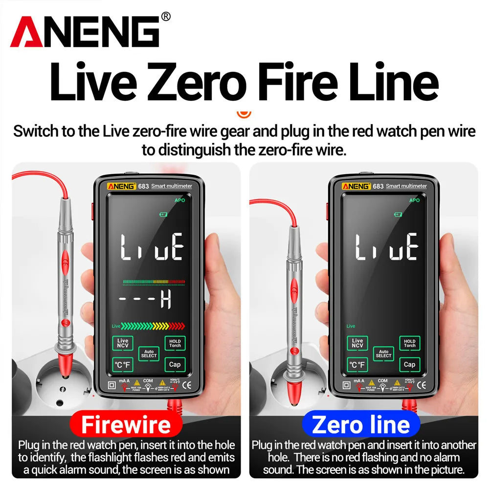 ANENG 683 Rechargeable Smart Touch Digital Multimeter 6000 Counts AC
