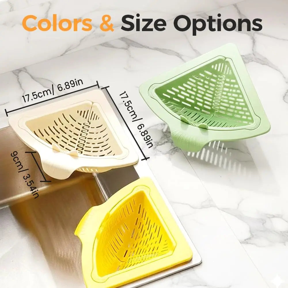 Magnetic Triangle Sink Drain Basket – Corner Strainer & Organizer Sink Drain Strainer Zpaxo