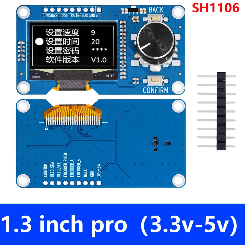 0 96 White Oled Display Screen Combined EC11 Rotary Encoder Module Zpaxo 1.3 inch pro 1