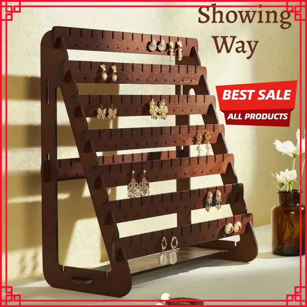 Solid Wood Jewelry Display Stand – Necklace & Bracelet Rack Jewelry Display Stand Zpaxo