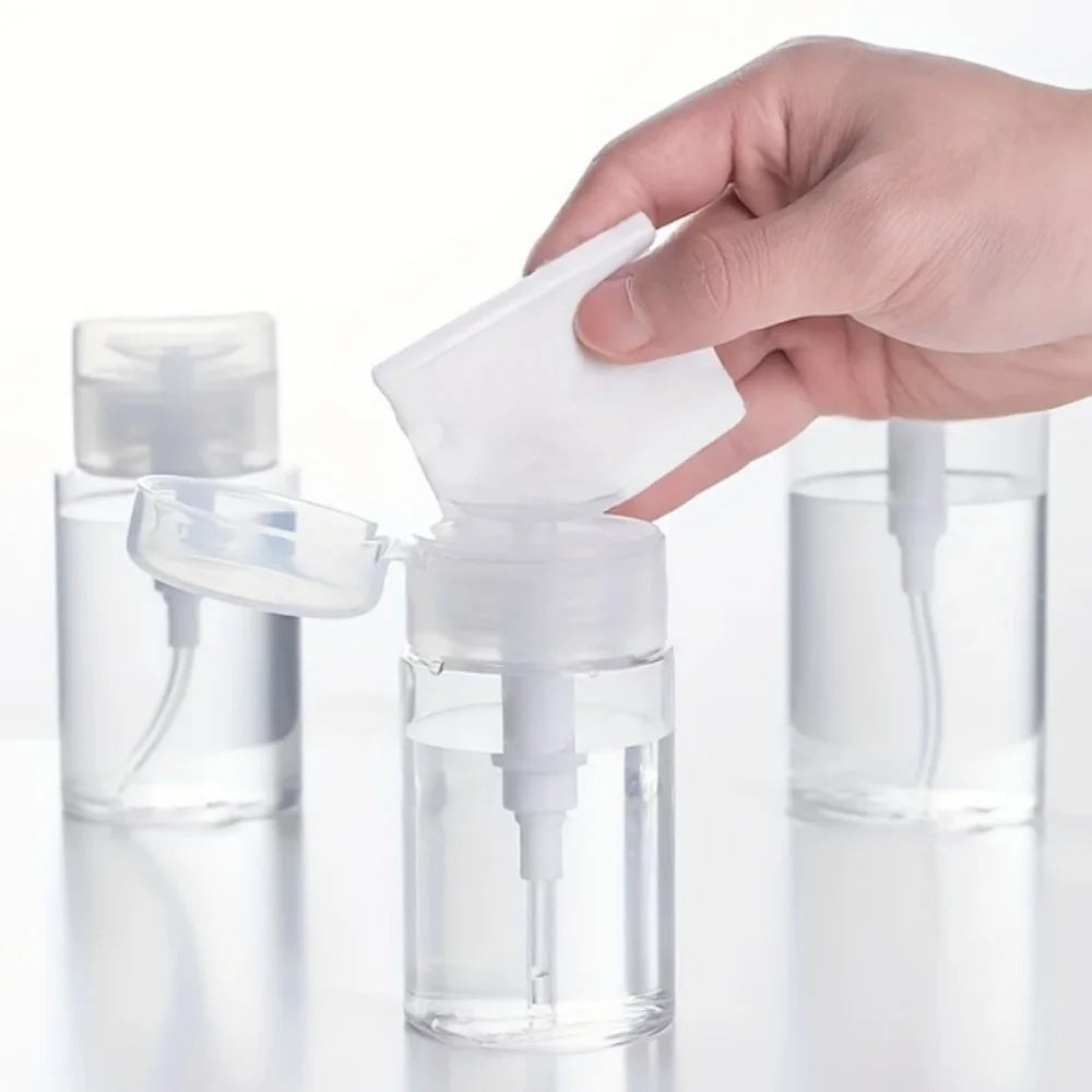 Refillable Bottle, Push Filler, Down Air Pump Unloader, Nail Polish and Makeup Remover Bottle Packaging Zpaxo