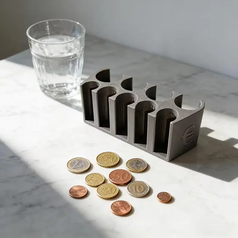 1pcs Black Coin Storage Box – for Euro Coins & Change, Ideal Gift Christmas, Friday Cyber Monday Zpaxo