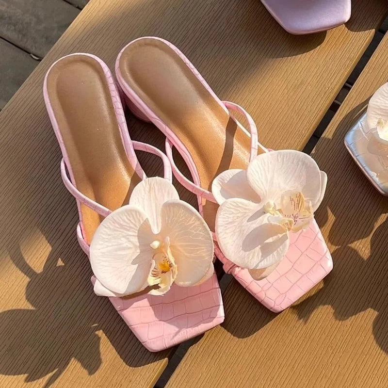 Sandals Decorations Flower Shoe Accessories Vacation Style Removable Butterfly Orchid Shoes Charms DIY Shoe Buckle Clogs Buckle Zpaxo