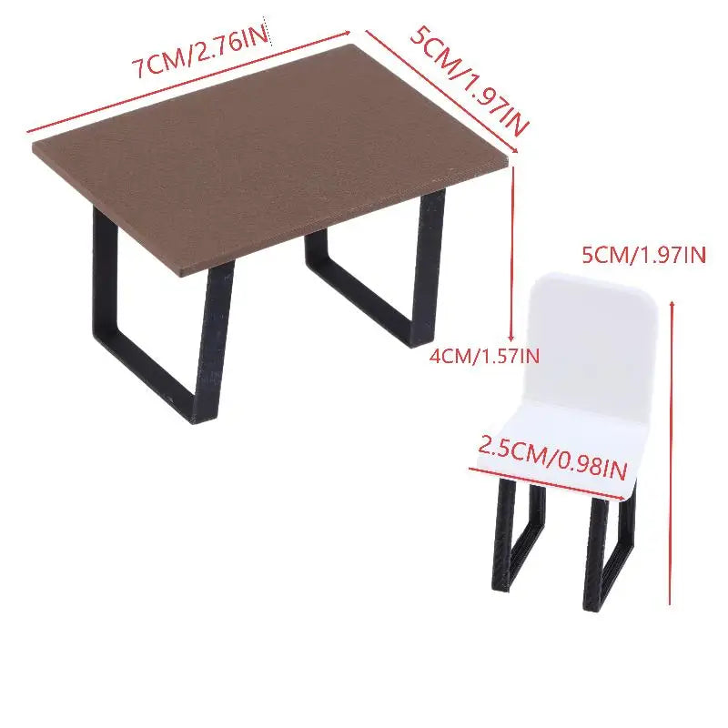 Miniature Dining Table Chair 1 12 Dollhouse Mini Furniture Model Home Zpaxo Default Title