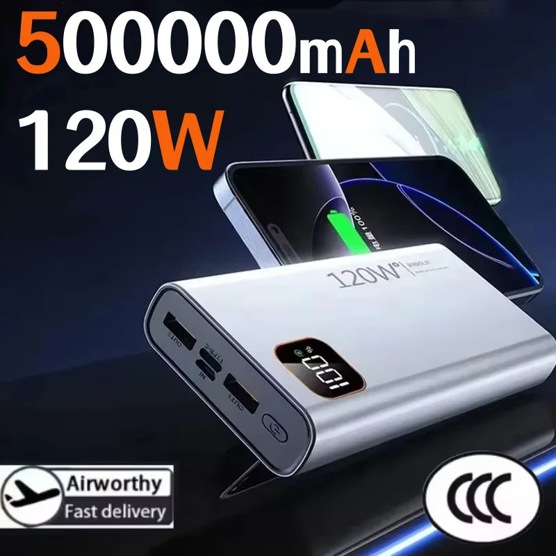 500000mAh Power Bank Portable Super Fast Charge Power Bank Large Capacity Digital Display Battery For iPhone Samsung Zpaxo