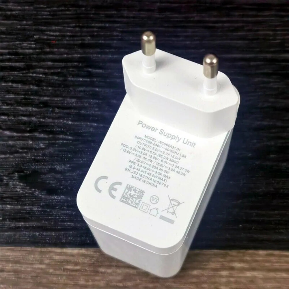 US EU Plug Warp Charger 65w Fast Charge C One 9 8t 8t+ White Solid