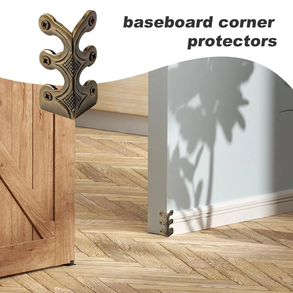 Skiffers Baseboard Corner Protectors Metal Skiffers Antique Baseboard Cover Solid Brass Home Corner Guard Decorative Protector Zpaxo