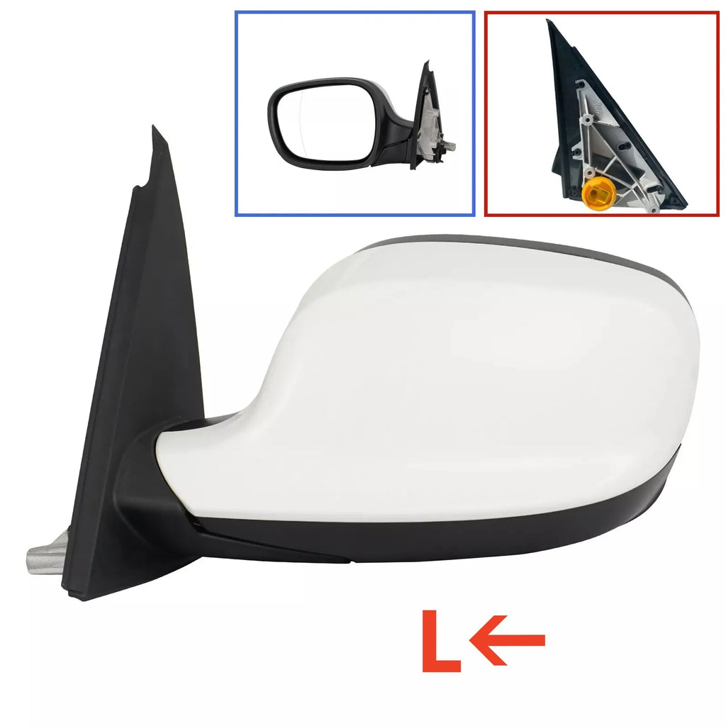 White ABS Left Right Side Mirror Power Adjustment Heated Replacement