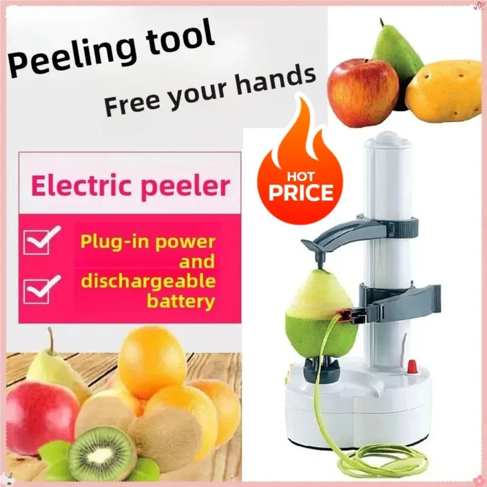 New Household Electric Peeler Multifunctional Fruit and Potato Peeler, Removable Cleaning Peeler ABS Stainless Steel Material Zpaxo