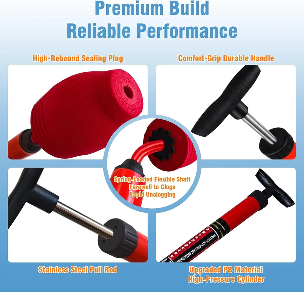 Pneumatic Toilet Plunger – Powerful Instant Drain Unclogger