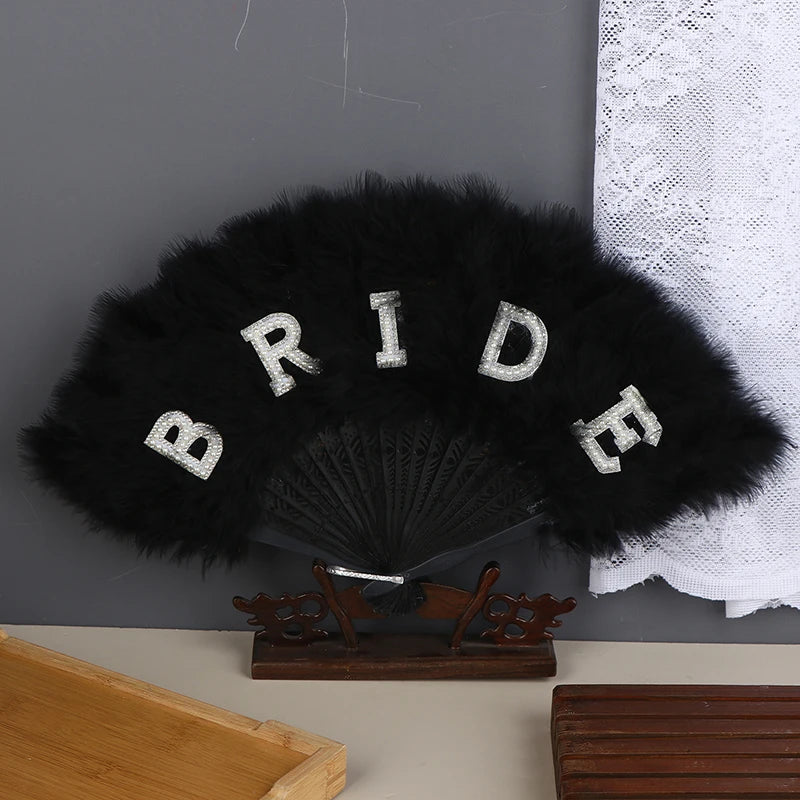 Hand Fan Photography Prop Retro Style Folding Fan For Wedding Party Bride Hand Held Fan Decoration For Dance And Show Zpaxo Black