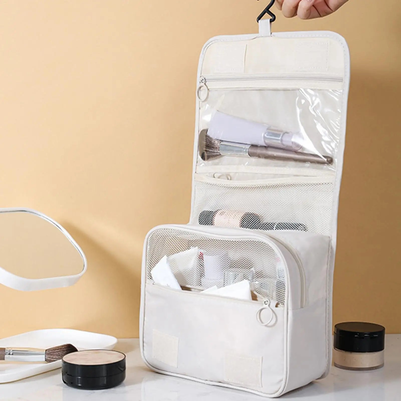 Toiletry Travel Bag Hangable Makeup Organizer Cosmetics Storage Pouch