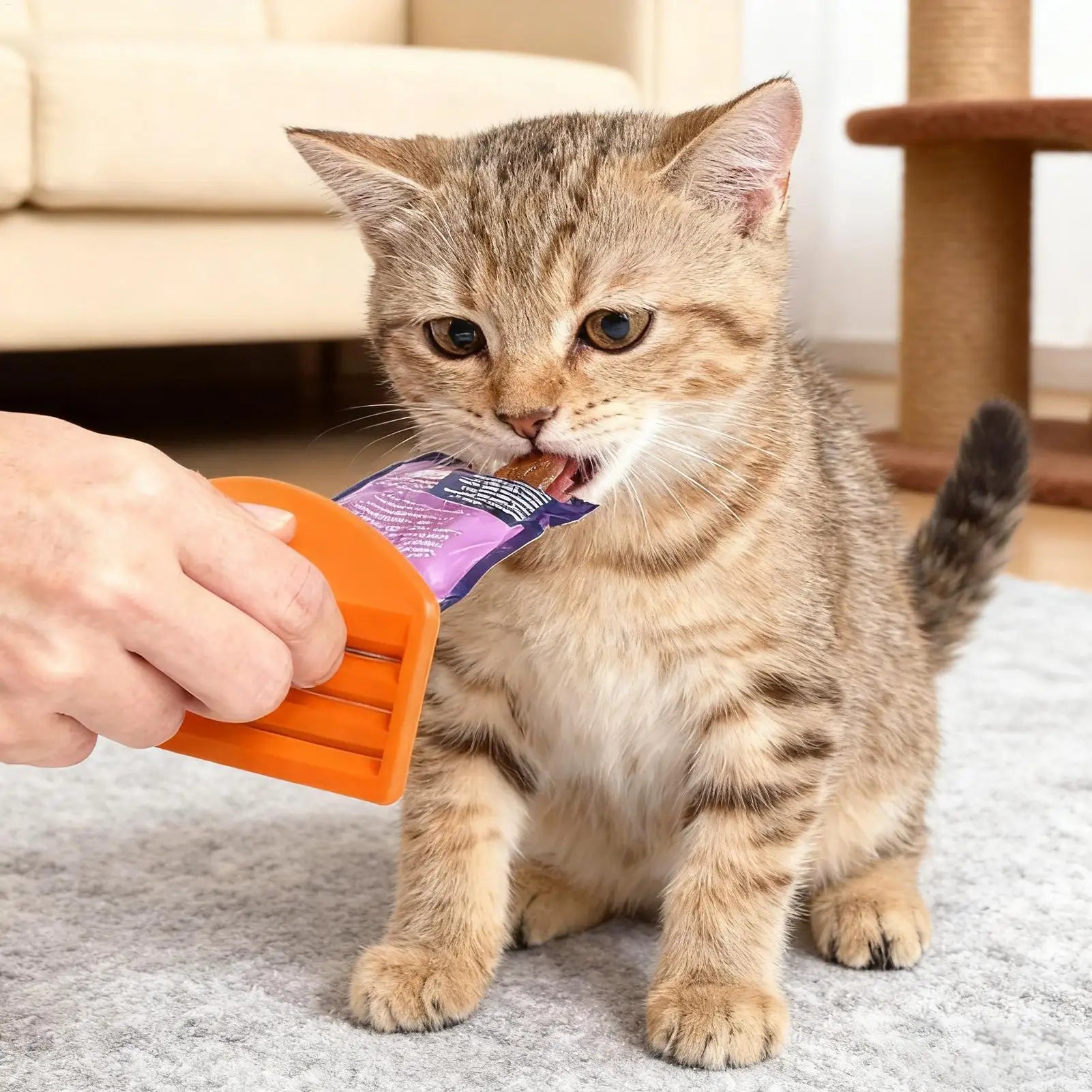 Cat Supports Pouch Squeezer Tool Easy Dispensing Portable Food Saver