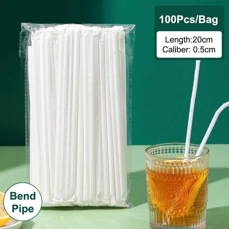 100 300 Disposable Drinking Straw Transparent Plastic Milk Smoothie Zpaxo A7