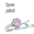 1pcs Cat Paw Cable Winders – Spiral Organizer for Earphone, Charging Cables, Portable & Practical Zpaxo 1pcs pink