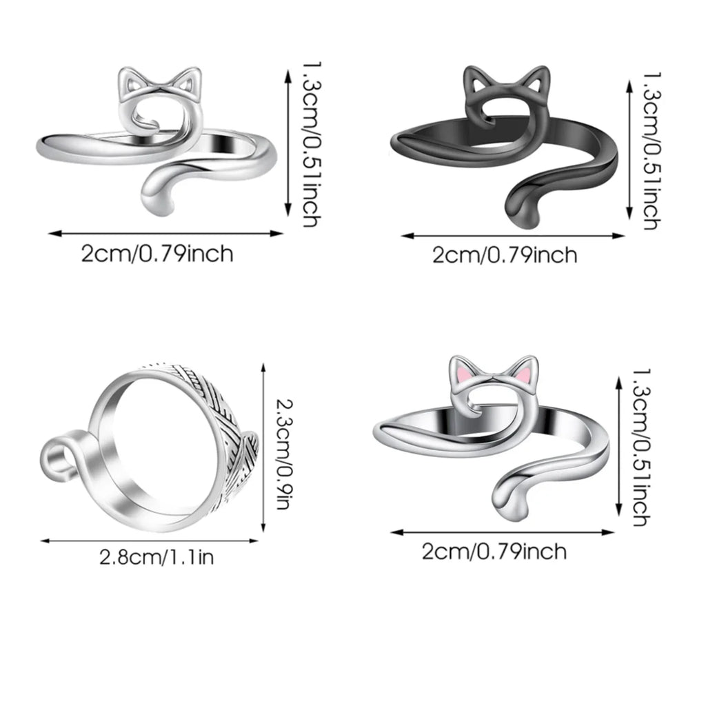 2pcs Adjustable Knitting Crochet Loop Ring Knittied Yarn Guide Finger Faster Holder Thimble Crocheters Thread Ring Sewing Tools Zpaxo