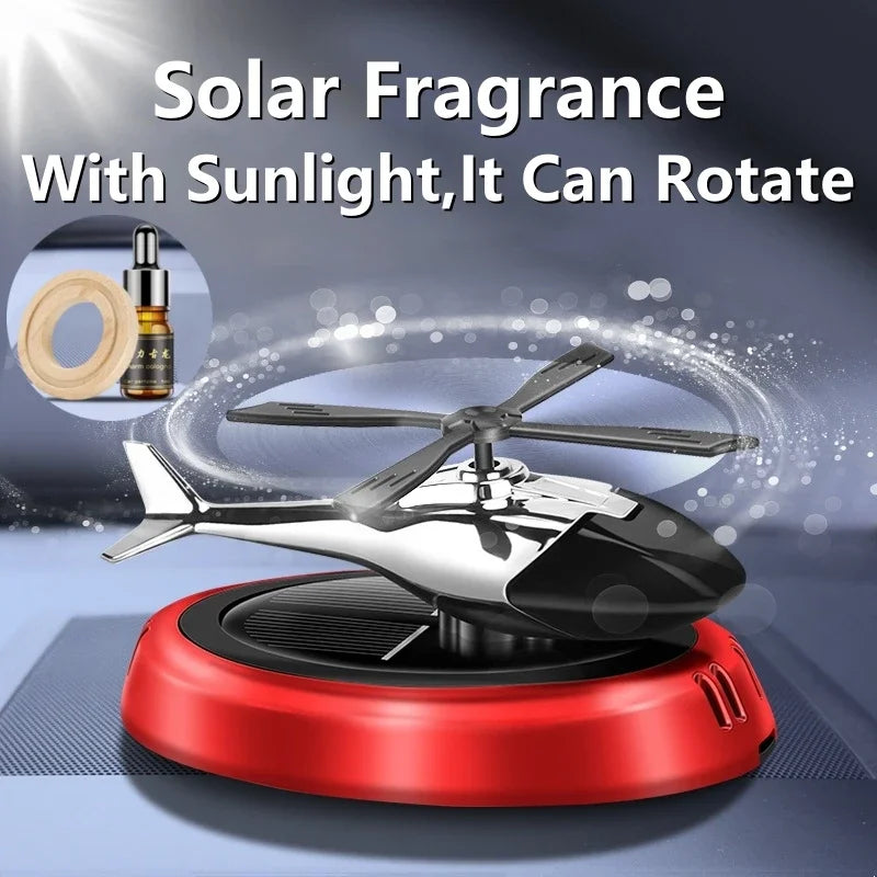 Solar Fragrance Car Air Freshener Helicopter Solar Power Rotating Propeller Aroma Diffuser Aromatherapy Machine Ornaments Zpaxo