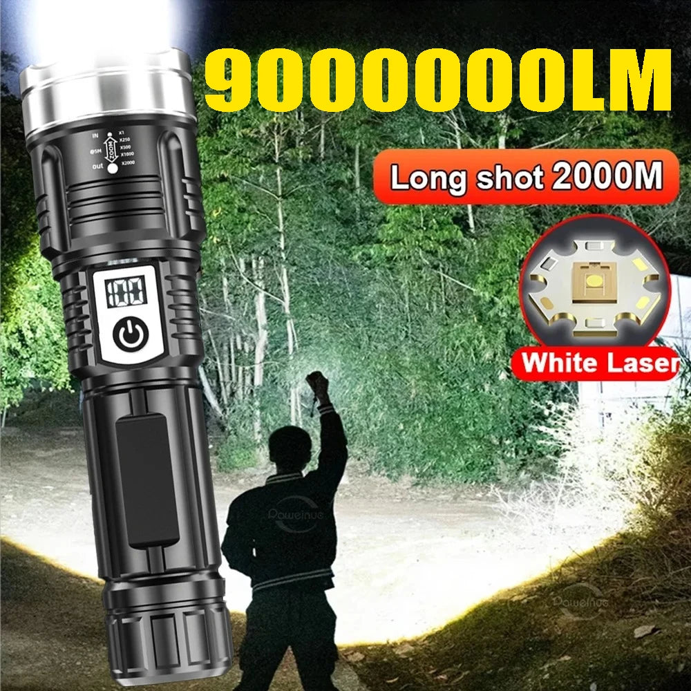KDULIT 30W LED Flashlight – Type-C Rechargeable, Waterproof Torch