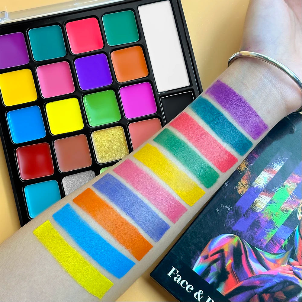 22 Colors Face Body Paint Painting Palette Long-lasting Non-toxic Zpaxo