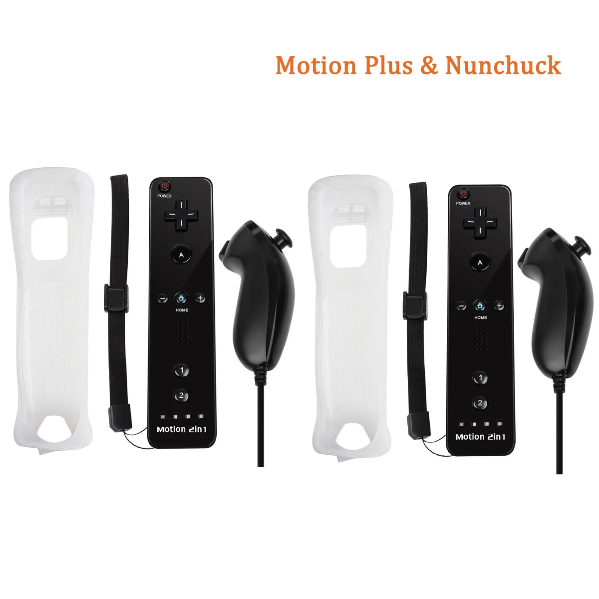 1 Gamepad Nintendo Wii Controller Optional Motion Joystick Wireless Zpaxo 2 Black nunchuck