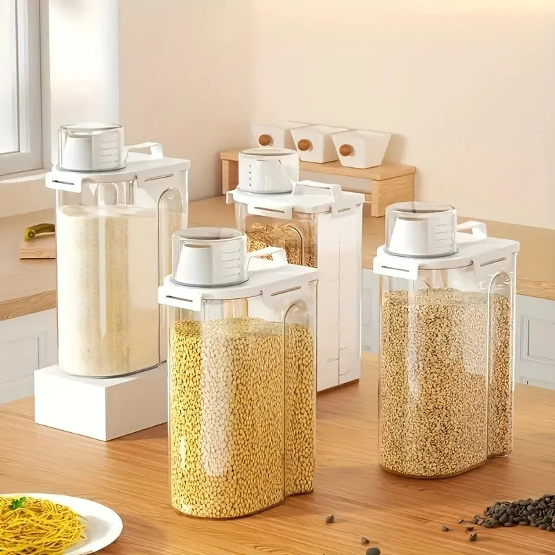 Rice Storage Container Pour Spout Airtight Transparent Grain