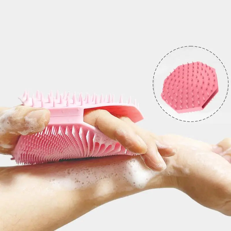 Silicone Loofah Soft Bristle Body Brush Skin Exfoliator Scalp